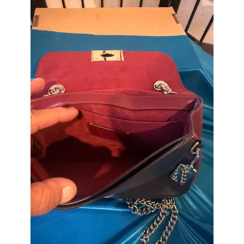 Coach CassidyF72686 Colorblock Leather Crossbody Shoulder Bag Pink/Burgundy Blac - Picture 5 of 9